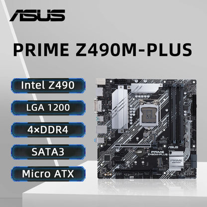 Scheda madre ASUS PRIME Z490M-PLUS Intel Z490 LGA 1200 supporta CPU 11900K 10900K 10700K 11700K 10600K 11600K DDR4 M.2 HDMI MATX