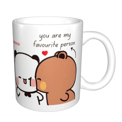 Tazze personalizzate per coppia Bubu Dudu Panda e Brownie Bear Tazza da caffè per tè al latte in ceramica fai-da-te