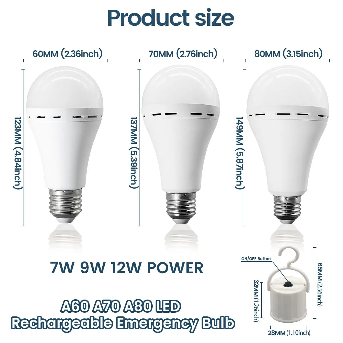 1-10 pezzi lampadina a LED ricaricabile AC100-240V E27 7W 9W 12W lampadina di emergenza per energia domestica campeggio esterno portico lampade da giardino