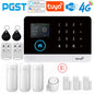 Sistema di allarme domestico PGST, 4G, WIFI, GSM, allarme di sicurezza, antifurto con sensore di movimento per porte, controllo tramite l'app Tuya Smart, compatibile con