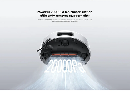 Versione Globale Xiaomi Robot Vacuum 5 Potenza Nominale 55W Capacità Nominale 4800mAh Controllo tramite APP Controllo Vocale Intelligente Aspirazione 20000Pa Aspirapolvere con Mop Estensibile e Spazzola Laterale Sistema di A