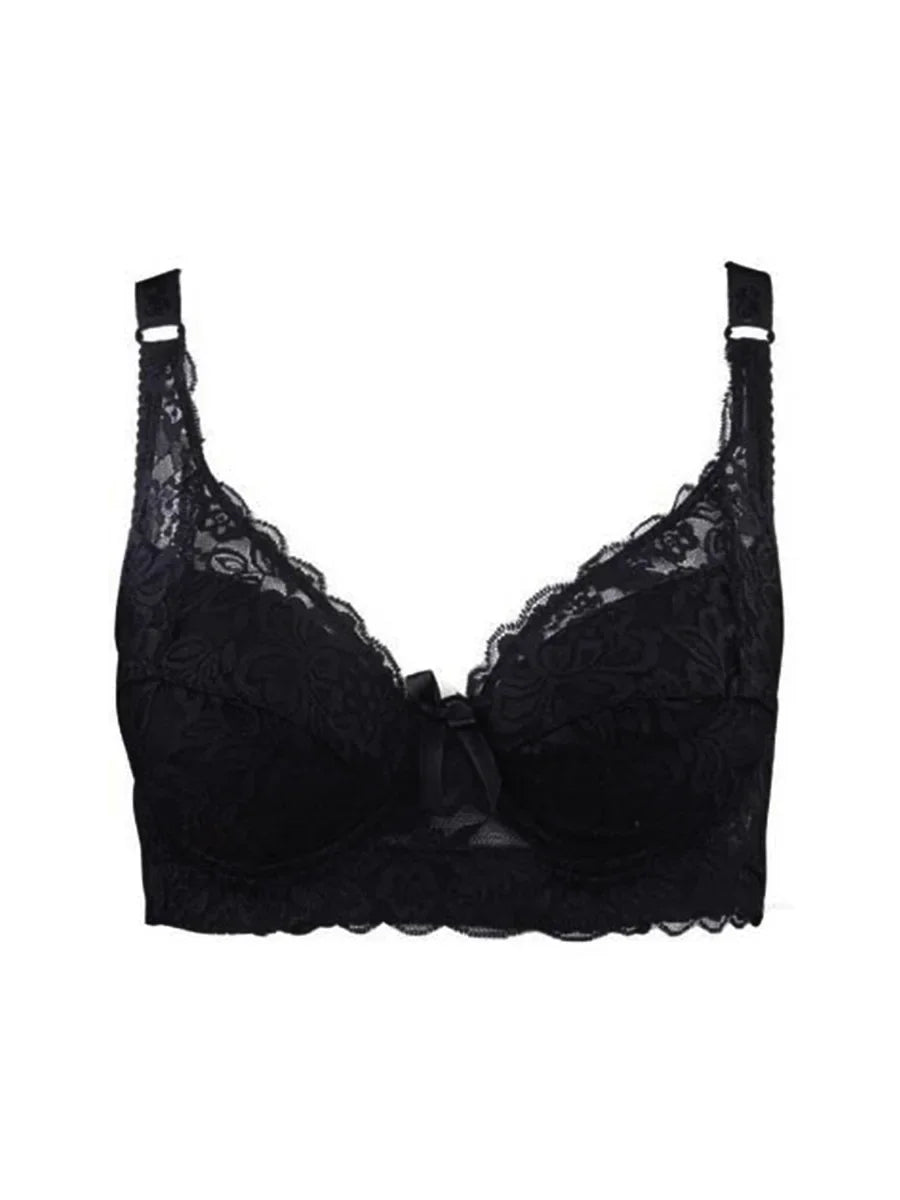 Reggiseno sottile a copertura totale, senza ferretto, regolabile, in pizzo, per taglie forti, copri seno, coppe B C D, reggiseno in pizzo taglie grandi 2028
