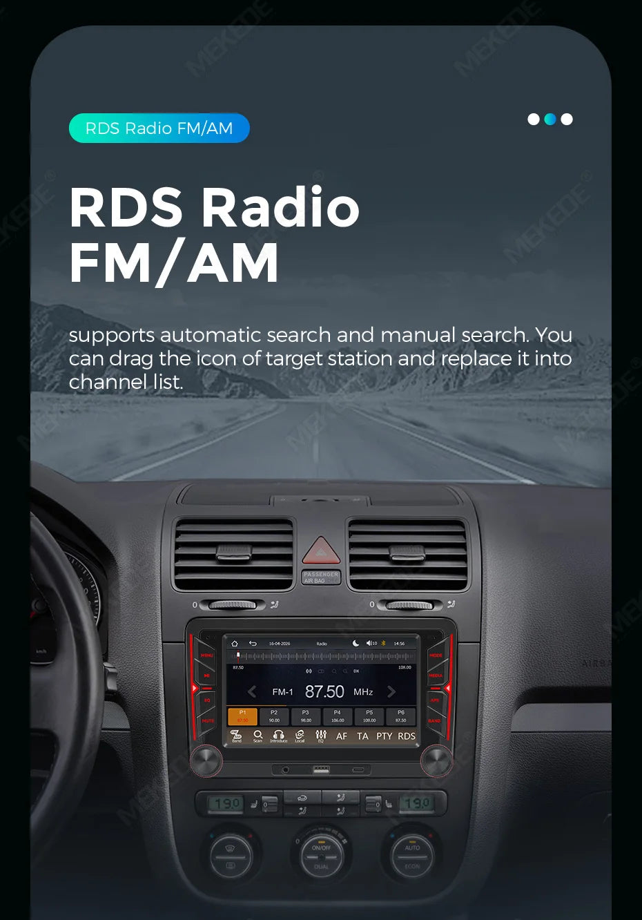MEKEDE Sistema Multimediale con Navigazione GPS, CarPlay Wireless e Android Auto da 7/9 pollici per Volkswagen Passat B6 B7 Golf 5 6 Polo CC T5 SEAT Altea Toledo Leon Skoda Combi Yeti Superb