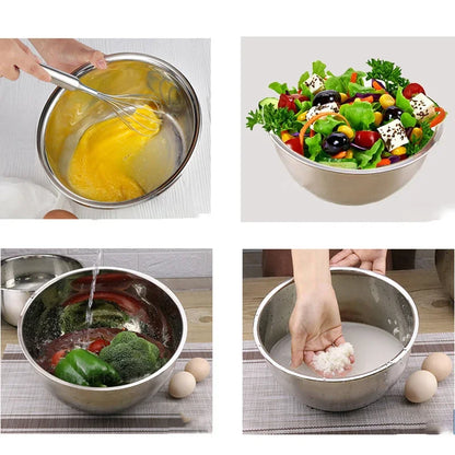 Ciotole per miscelazione in acciaio inossidabile (set da 7) Set di ciotole per insalata di frutta Set di ciotole per riporre utensili da cucina da cucina 18/20/22/24/26/28/30 cm