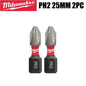 Punte per Trapano a Impatto Milwaukee Shockwave PH2, Serie di Punte per Avvitatore da 25mm/50mm/90mm