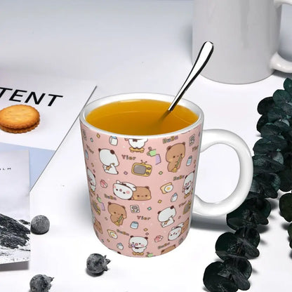 Tazze personalizzate per coppia Bubu Dudu Panda e Brownie Bear Tazza da caffè per tè al latte in ceramica fai-da-te