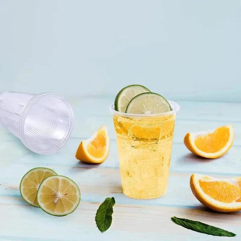 50/100 bicchieri di plastica trasparenti usa e getta, bicchieri per uso domestico, per succhi di frutta, caffè, gelato, utensili per feste di compleanno