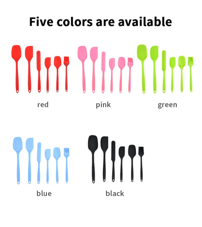 Set di utensili da cucina in silicone da 6 pezzi, spatola per crema, spatola, pennello per olio, set di raschietti di varie misure, strumento per la cottura, non integrato