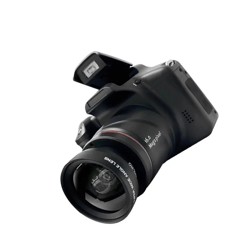 Fotocamera professionale per principianti, videocamera digitale SLR portatile, zoom digitale 16x, 16MP, uscita HD, fotocamera per selfie.