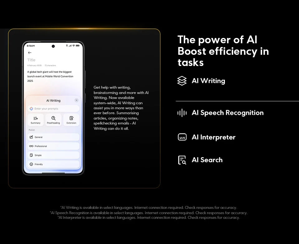 Xiaomi POCO F7 Pro 5G Versione Globale Smartphone Snapdragon ®   Doppia fotocamera da 50MP di 8ª generazione con OIS e NFC
