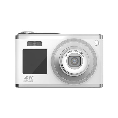 Fotocamera digitale 4K con doppio schermo, obiettivo telescopico, zoom ottico 16x ad alta definizione, fotocamera impermeabile, ideale per selfie, per migliorare l’aspetto, per uso domestico, modello C23.
