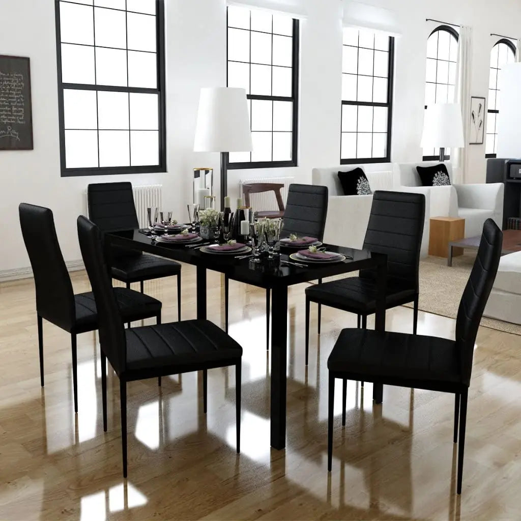 Set di 4 sedie per sala da pranzo, per soggiorno, cucina, sala da pranzo, sedie da cucina imbottite, pelle PU, con gambe in metallo