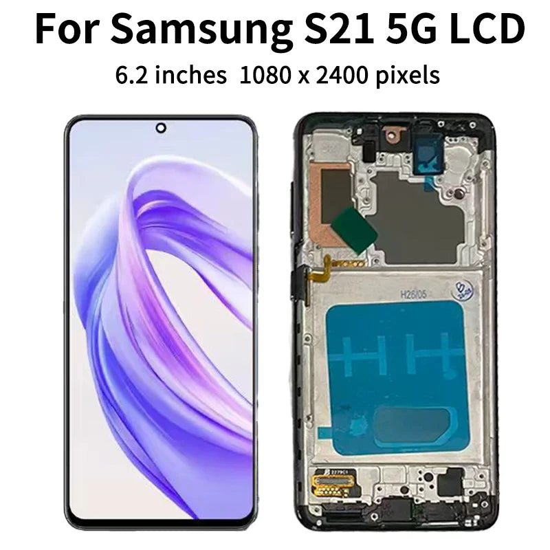 Sostituzione dello schermo TFT S21 per Samsung S21 5G G991B G991N G991U Display LCD Touch Screen Digitizer con cornice