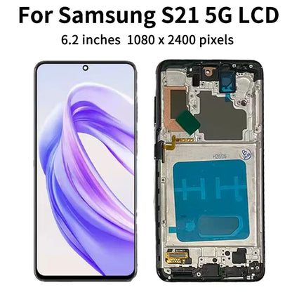 Sostituzione dello schermo TFT S21 per Samsung S21 5G G991B G991N G991U Display LCD Touch Screen Digitizer con cornice