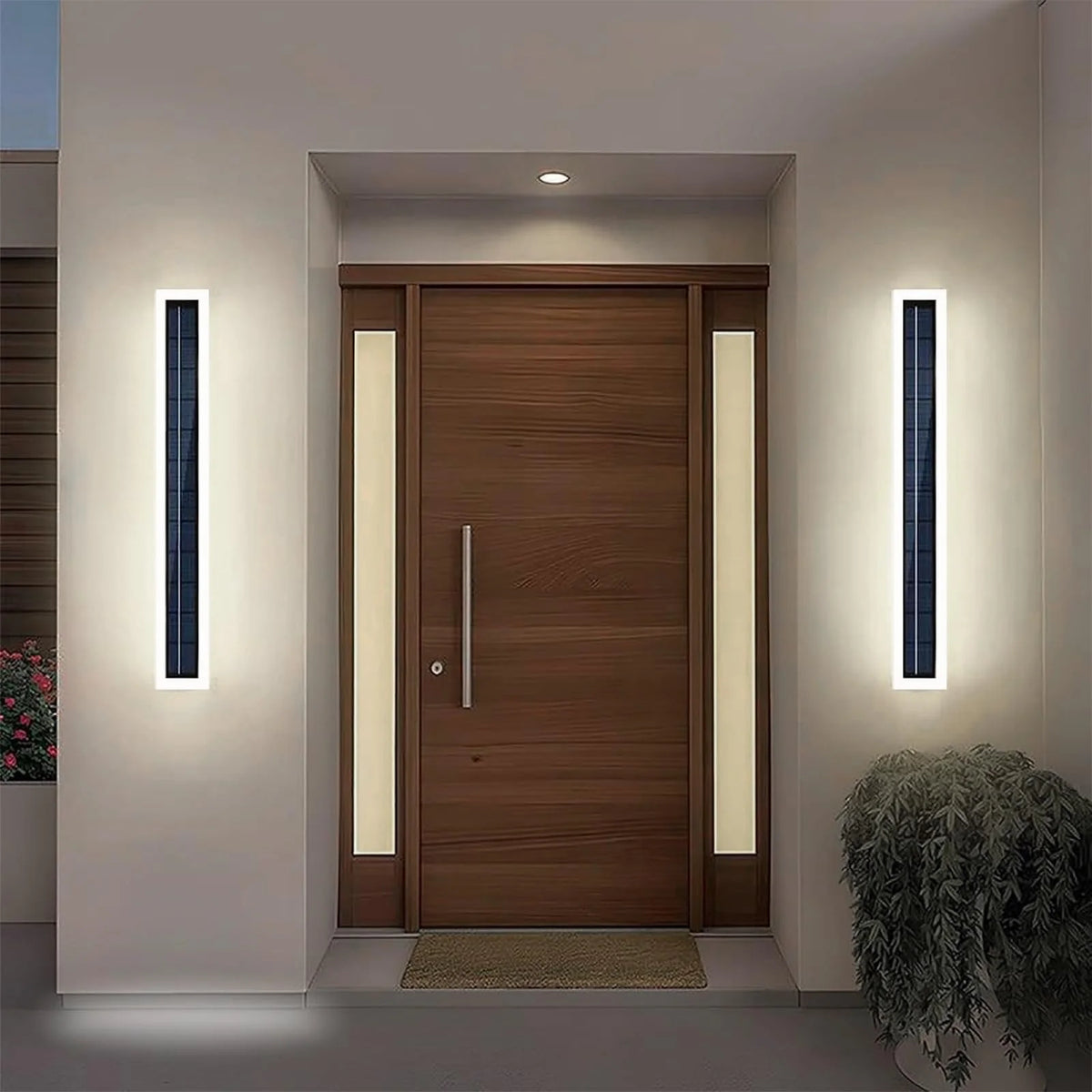 Lampade da parete solari per esterni IP65 LED impermeabile lungo 60 cm, paralume in acrilico 10 W per montaggio a parete per portico, patio, ingresso