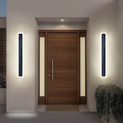 Lampade da parete solari per esterni IP65 LED impermeabile lungo 60 cm, paralume in acrilico 10 W per montaggio a parete per portico, patio, ingresso