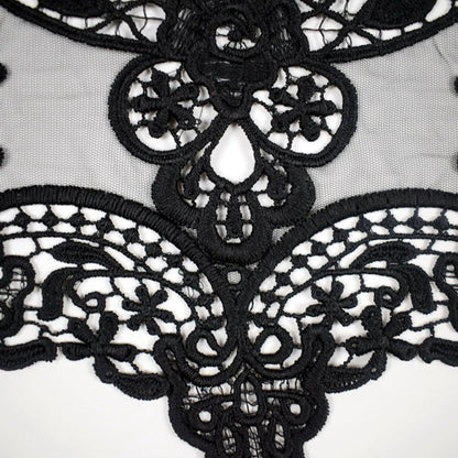 Applique in Pizzo per Abiti, Accessori Decorativi per Costumi, Colletti Fai-da-Te, Bordi per Cucito, Bianco e Nero