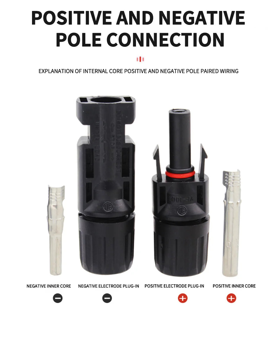 10/50/100 set connettore solare spina 30A 50A 1500V per connettore pannello solare resistente ai raggi UV Cina continentale cavo MC 2.5/4/6mm2