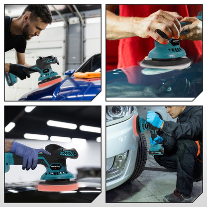 Lucidatrice elettrica per auto YOFIDRA 150MM 7000RPM, 6 velocità, senza fili, per lucidatura, levigatura e ceratura, compatibile con batteria Makita 18V.
