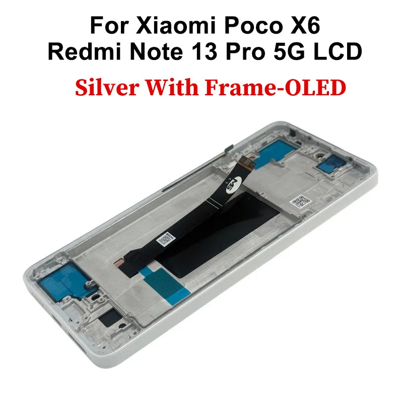 Display OLED per Xiaomi Poco X6, schermo LCD con digitalizzatore touch per Redmi Note 13 Pro 5G, modello 23122PCD1G, assemblaggio per Poco X6 Pro, display LCD K70E.