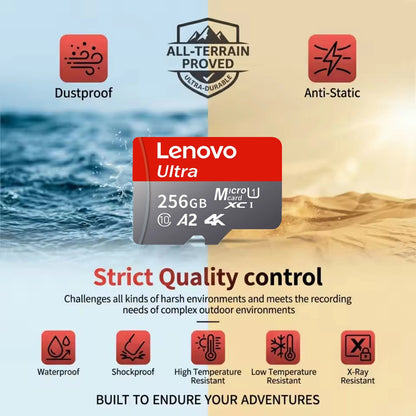 Scheda di memoria Lenovo da 1 TB, scheda di memoria ad alta velocità da 128 GB, scheda Micro SD da 512 GB e 256 GB, classe 10, scheda TF per smartphone, tablet e droni.