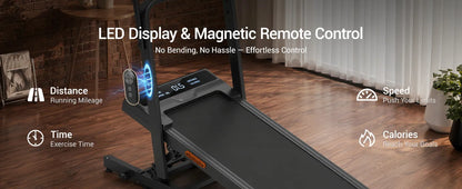 CURSOR FITNESS Tapis Roulant Pieghevole, Inclinazione Automatica 15%, Motore Brushless Silenzioso da 3.0HP, Display LED, Macchina Portatile per Corsa e Camminata Domestica