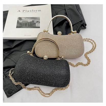 Borsa da sera da donna con perline da sposa Borsa da pranzo Borse a tracolla a catena Elegante pochette con strass Borsa da sera a forma di uovo