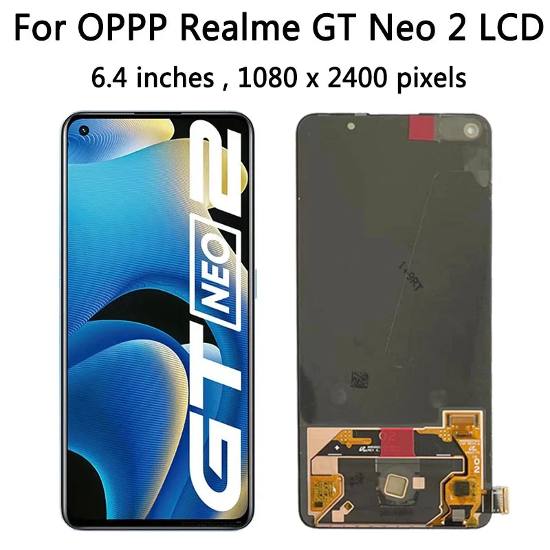 Display LCD AMOLED da 6,62 pollici nuovo per Oppo Realme GT Neo2 RMX3370 + pannello touch digitalizzatore assemblato Realme GT Neo 2 LCD con telaio