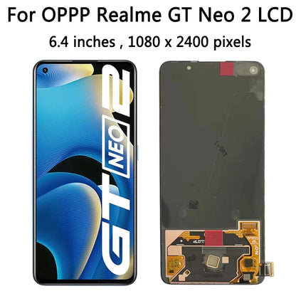 Display LCD AMOLED da 6,62 pollici nuovo per Oppo Realme GT Neo2 RMX3370 + pannello touch digitalizzatore assemblato Realme GT Neo 2 LCD con telaio