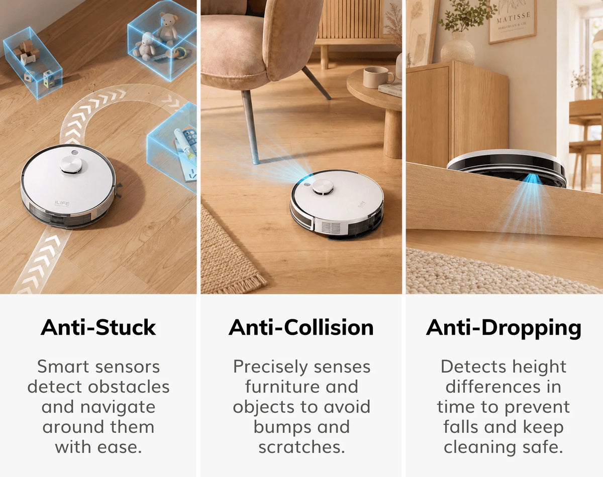 Robot Aspirapolvere ILIFE A30 Pro con Stazione di Svuotamento Automatico, Forte Aspirazione 5000Pa, Navigazione LDS, 180 Minuti di Autonomia, Funzione 2-in-1 Lavaggio e Spazzamento, Controllo APP, Pulizia di Pavimenti e Tappe