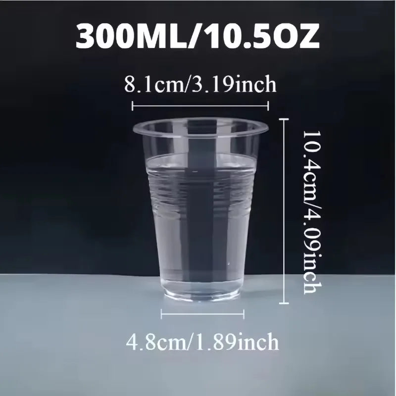50/100 bicchieri di plastica trasparenti usa e getta, bicchieri per uso domestico, per succhi di frutta, caffè, gelato, utensili per feste di compleanno