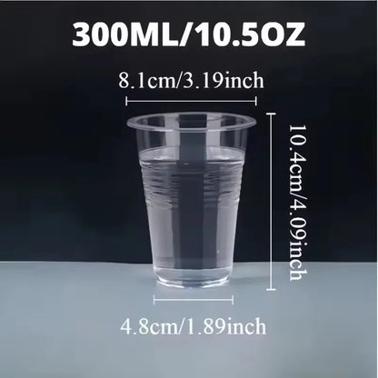 50/100 bicchieri di plastica trasparenti usa e getta, bicchieri per uso domestico, per succhi di frutta, caffè, gelato, utensili per feste di compleanno