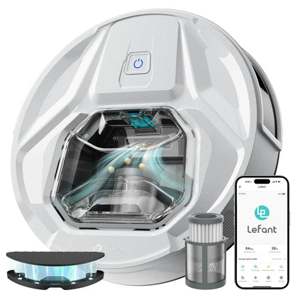 Robot Aspirapolvere Lefant M320 con Funzione Lavapavimenti, Potente Aspirazione 6000Pa, Contenitore Polvere Visibile, Rilevamento Tappeti, Controllo Vocale Alexa