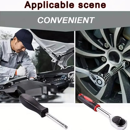 Kit di Riparazione Auto da 46 Pezzi con Attrezzi a Cricchetto Verdi per Manutenzione Veicoli