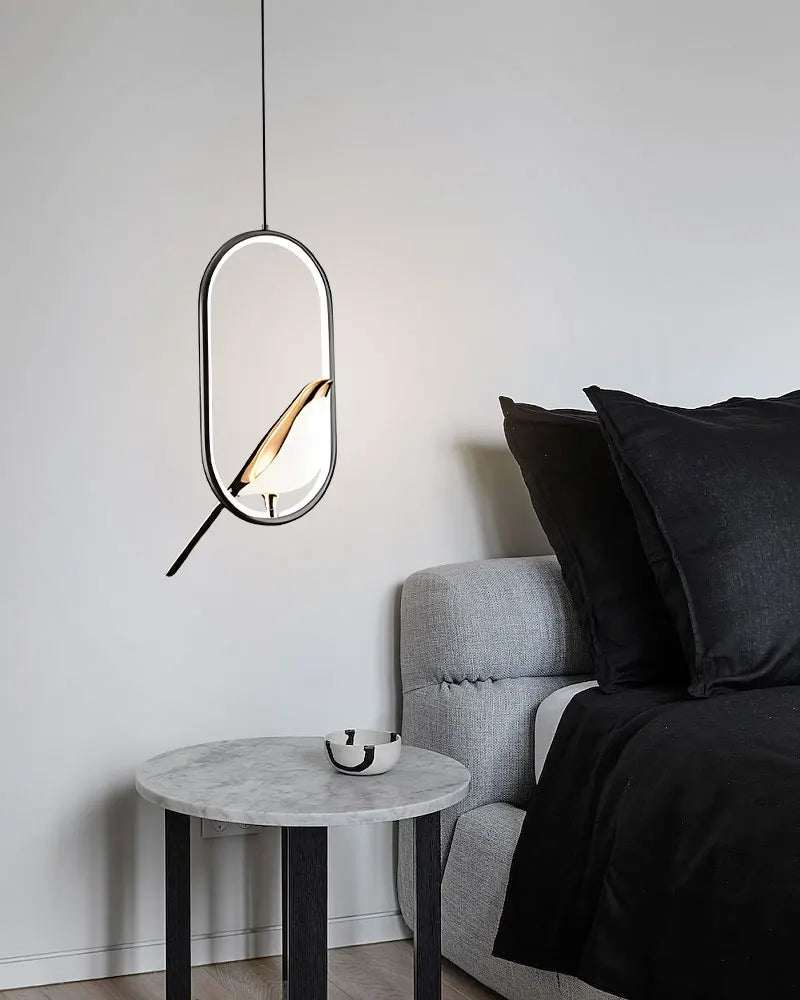 Lampade a sospensione a LED per uccelli gazza girevoli per interni per sala da pranzo AC85-265V Lampade a sospensione per camera da letto sospese con cavo da 1,5 m
