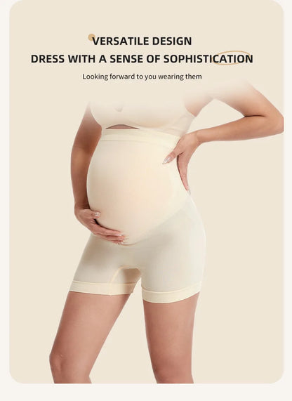 Pantaloni premaman senza cuciture a vita alta Donne incinte Comode mutandine di sicurezza Mutandine da donna Gravidanza Leggings corti Intimo
