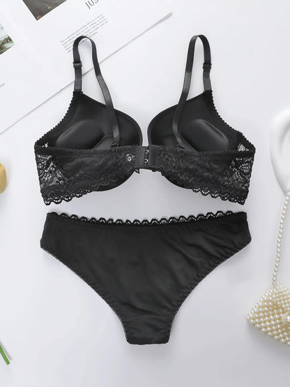 Set di biancheria intima sexy da donna in tinta unita Set di biancheria intima push up raccolta Set di biancheria intima senza cuciture comoda e aderente quotidiana 3208