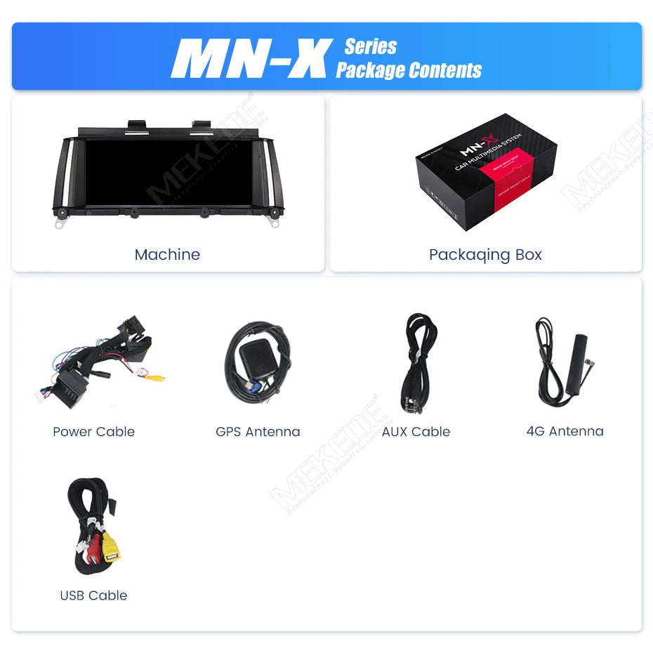Mekede, autoradio Android da 8,8 pollici, stile originale, con CarPlay wireless e Android Auto, sistema multimediale per BMW X3 F25 e X4 F26 (2014-2016), sistema NBT, 4G LTE, WiFi, Bluetooth, navigazione GPS, lettore video 4K