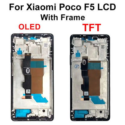 AAA-- Schermo LCD con tecnologia OLED per Xiaomi Poco F5 Pro, display e digitalizzatore touch screen 23049PCD8G, ricambi per Poco F5 LCD 23013PC75G.