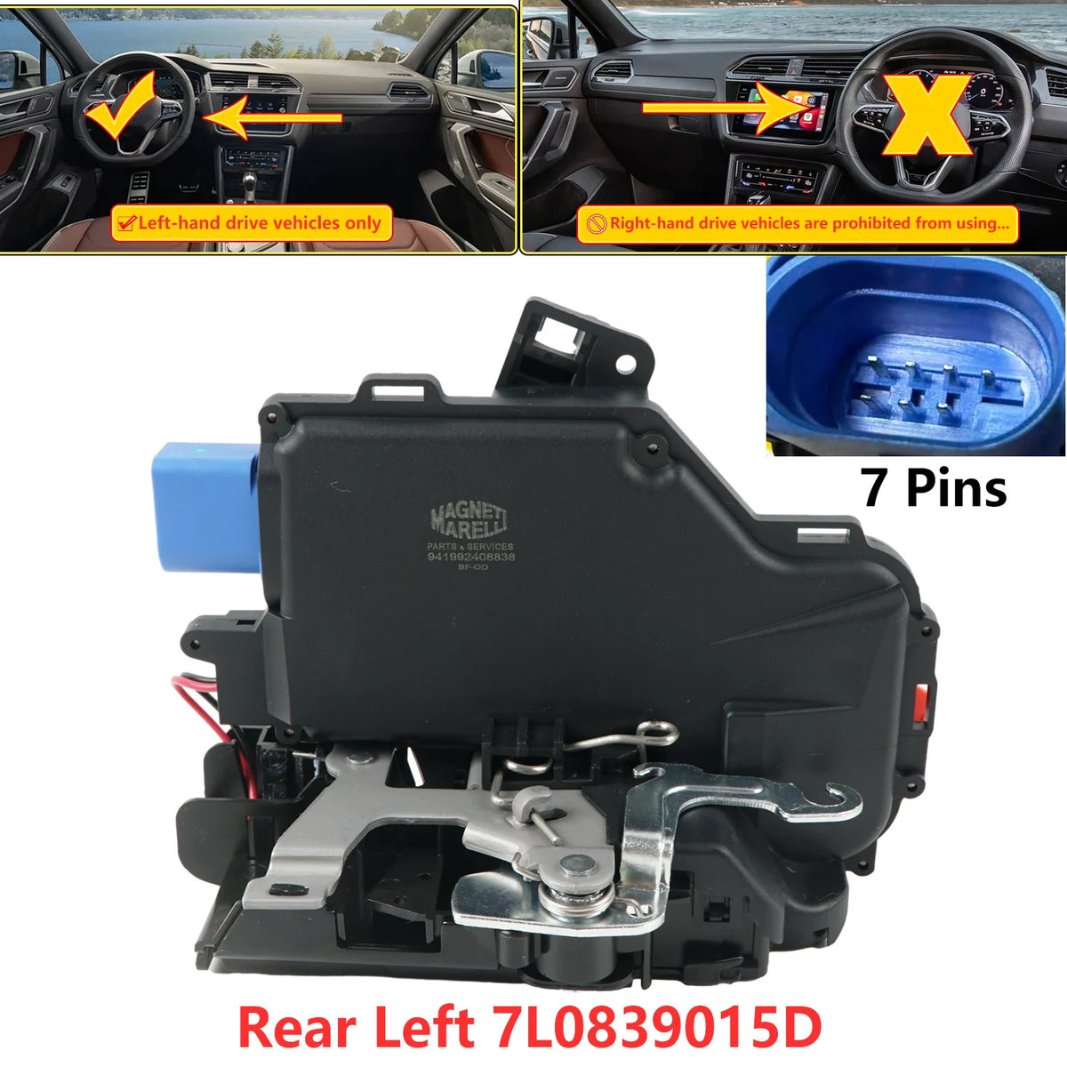 1PCS 3D1837015A 3D1837016AC High Quality Door Lock Actuator for VW Caddy Golf Jetta Touran Touareg Skoda Octavia Fabia Toledo