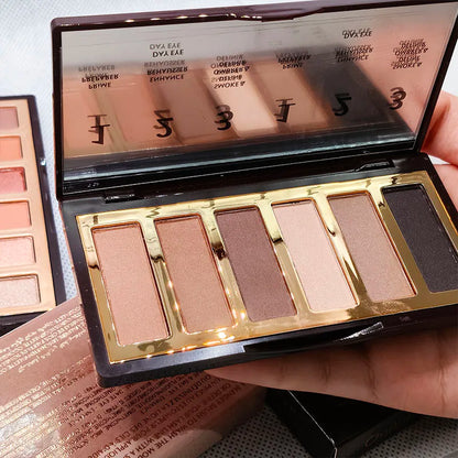 Palette Ombretti di Lusso Charlotte Tilbury, 6 Colori, 8.2g, Finitura Opaca e Perlata, Serie Colori Naturali, Cosmetici per Occhi