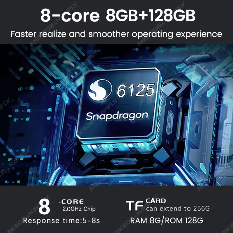 Mekede Android 13, processore a 8 core, 8 GB di RAM, 128 GB di memoria, TV box portatile, CarPlay wireless, Android Auto wireless, navigazione GPS, menu multimediale, equalizzatore, compatibile con BMW ID6, ID7, ID8, ID9, sup