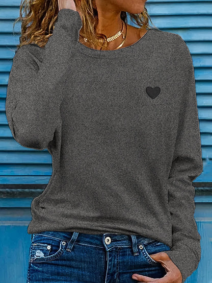 T-shirt da donna in 100% cotone, ideale per l'autunno e l'inverno, in bianco e nero, stile street, comoda, a maniche lunghe, con stampa, abbigliamento casual da donna.