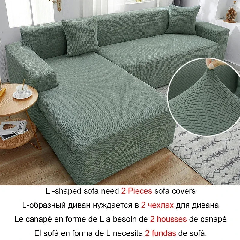 Copridivano ad angolo a forma di L in tessuto jacquard scozzese Copridivano elasticizzato Copridivano moderno per la casa Divano Chaise Lounge per soggiorno