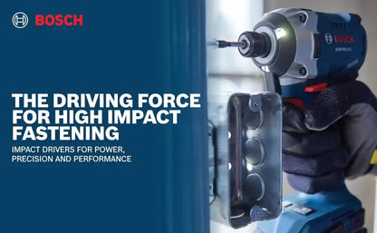 Bosch GDR 18V‑215 Avvitatore a Impulsi Senza Spazzole 215Nm 3300RPM, Compatto per Spazi Ristretti, per Viti Lunghe e Lavori su Legno Duro