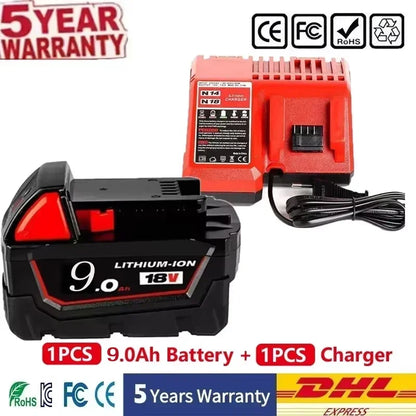Batteria sostitutiva da 18 V 12,0 Ah, compatibile Milwaukee M18 - Batteria ricaricabile agli ioni di litio 21700 a 15 celle Modello M18 - 48-11-1815