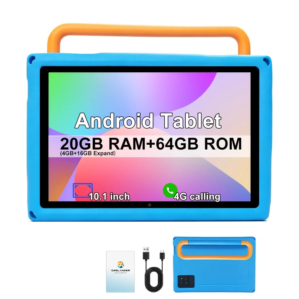 Koomdigi T30 Pro-K Tablet Android 13 da 10,1", 20GB di RAM (4GB+16GB estesi), 64GB di ROM, Chiamate 4G LTE, Wi-Fi Dual-Band, Display IPS 1280×800, Processore Octa-Core MTK, Batteria da 5000mAh, Doppia Fotocamera, Custodia in