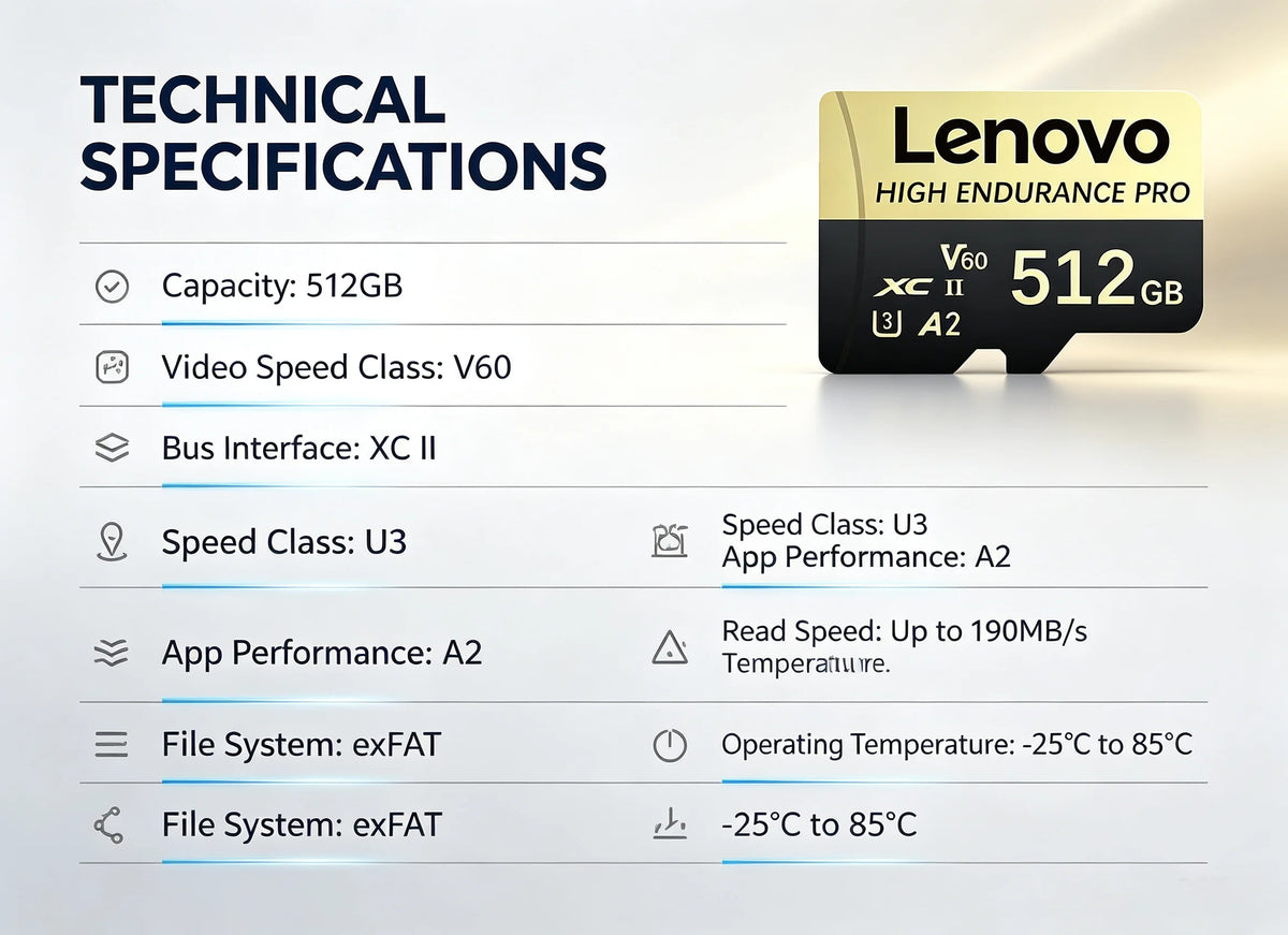 Scheda di memoria Lenovo 64GB 128GB 512GB 1TB Micro SD Classe 10 TF con adattatore SD per smartphone e dash cam