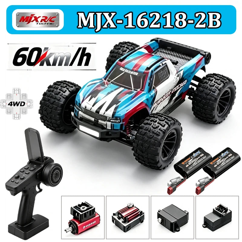 Auto RC MJX Hyper Go 1/16 4WD 16212 16213 16218, Auto da Corsa RC Brushless 60KM/H, Auto Telecomandate 2.4G, Camion Fuoristrada Giocattolo