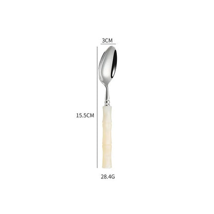 Nuovi posate in resina stile bambù 18/10 in acciaio inossidabile 304 posate classiche set di stoviglie argento blu verde crema trasporto di goccia
